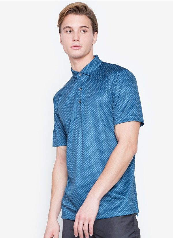 Jack Nicklaus Black Label by Perry Ellis All Over Mini Foulard Polo Shirts Hot on Sale