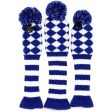 Volf Golf Knit Blue White Diamond Headcover Set Hot on Sale