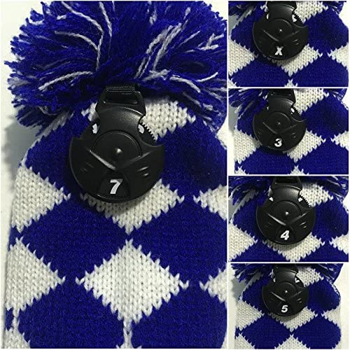 Volf Golf Knit Blue White Diamond Headcover Set Hot on Sale