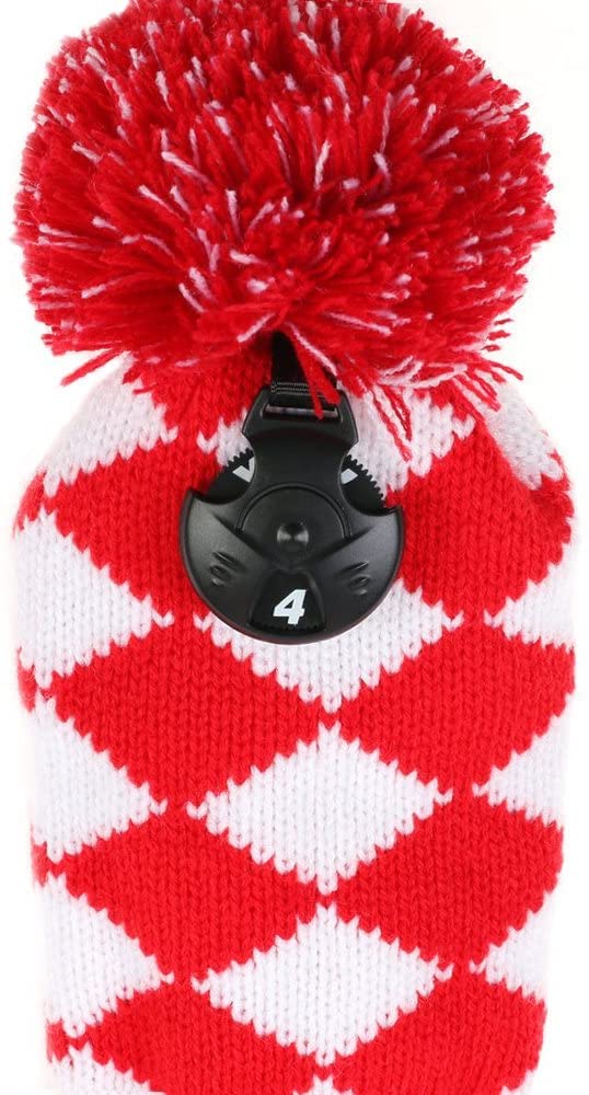 Volf Golf Knit Red White Diamond Headcover Set Sale