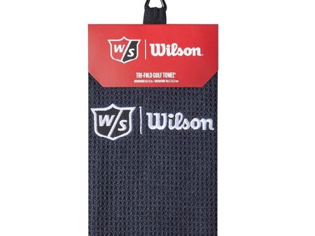 Wilson Staff Microfiber Trifold Golf Towel 16  x 21  Black For Sale