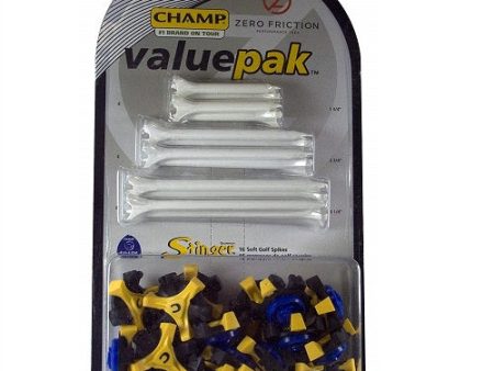 Champ Tri-Lok Spikes with Zero Friction Tees Value Pack Cheap