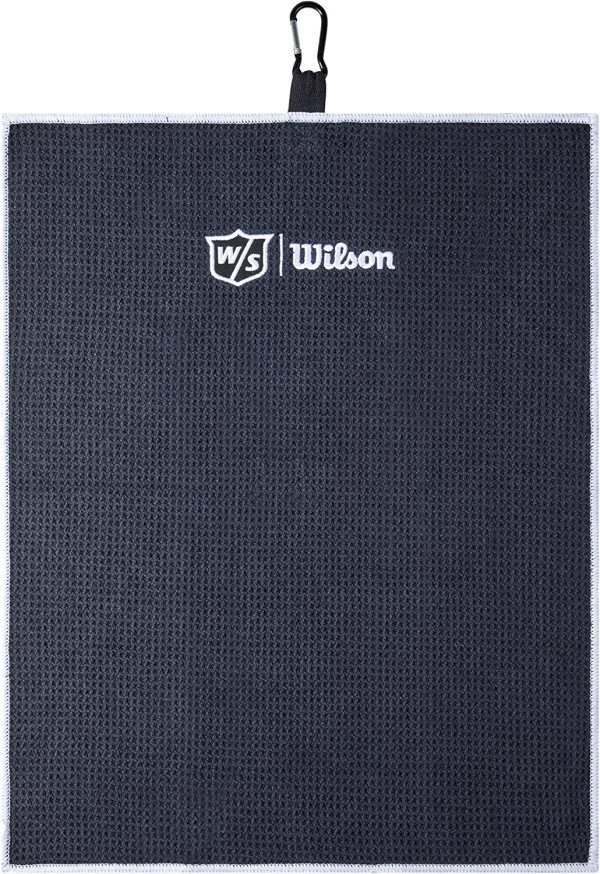 Wilson Staff Microfiber Trifold Golf Towel 16  x 21  Black For Sale