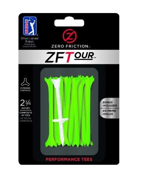 Zero Friction Golf Tees - Green (2.75  x 40) Supply