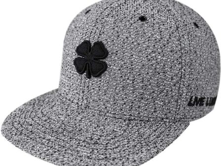 Lucky Flat Bill Black Clover Snapback Hat For Cheap