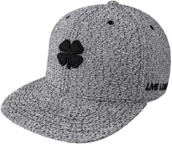 Lucky Flat Bill Black Clover Snapback Hat For Cheap