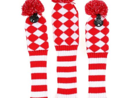 Volf Golf Knit Red White Diamond Headcover Set Sale