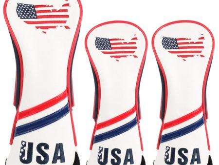 Volf Golf Red White Blue Leather USA Headcovers Discount