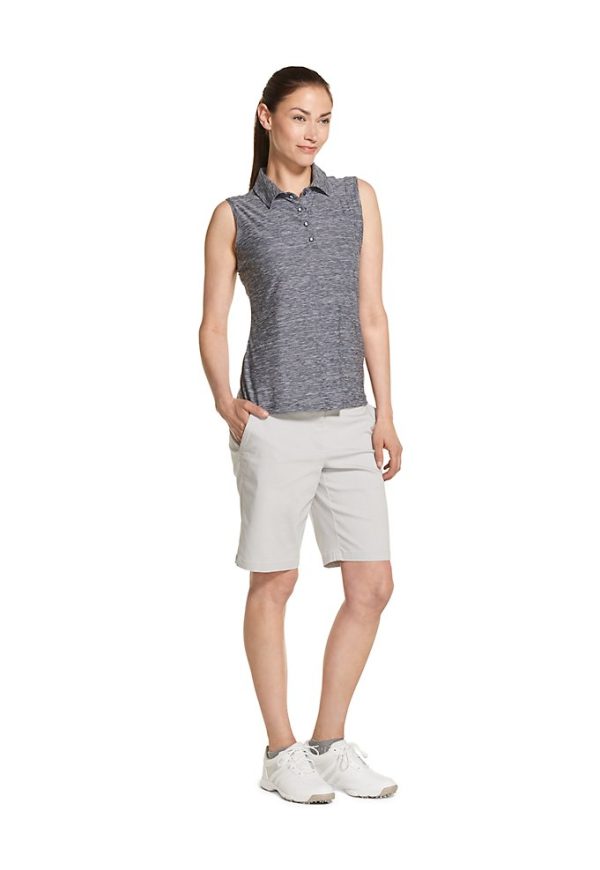 Izod Golf Ladies Sleeveless Heather Polo Online Sale