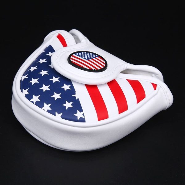 Volf Golf Red White Blue Synthetic Leather USA Mallet Putter Cover Sale