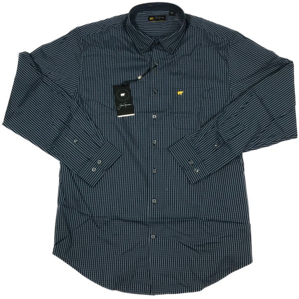 Jack Nicklaus Black Label by Perry Ellis Mini Plaid Button Down Shirts For Sale