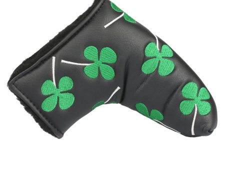 Volf Golf Black Synthetic Leather Shamrock Putter Cover Hot on Sale