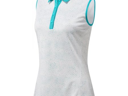 Adidas Womens Dot Print Sleeveless Golf Polo Shirt Online now