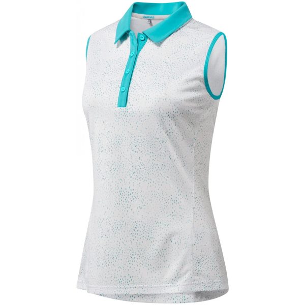 Adidas Womens Dot Print Sleeveless Golf Polo Shirt Online now