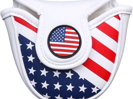 Volf Golf Red White Blue Synthetic Leather USA Mallet Putter Cover Sale